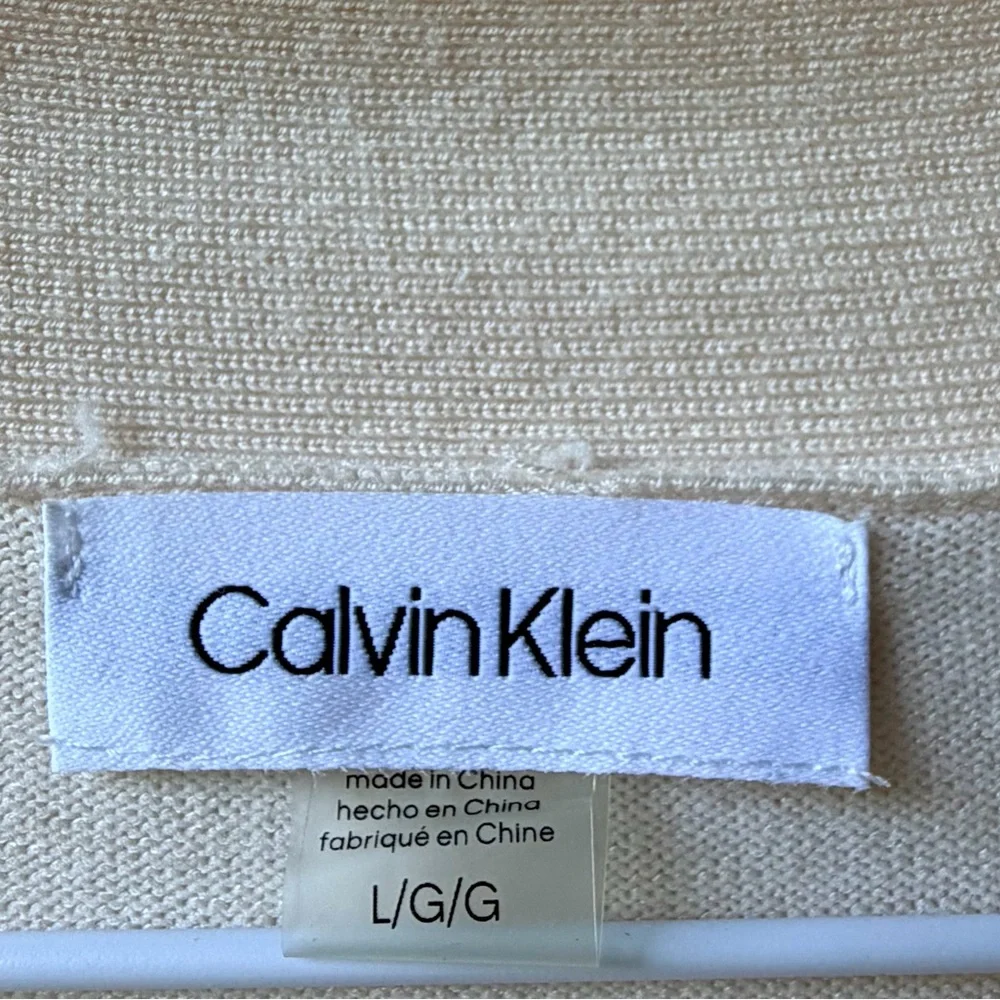 Calvin Klein Cropped Open Front Cardigan Shrug Blush Pink/Pale Peach Size Large